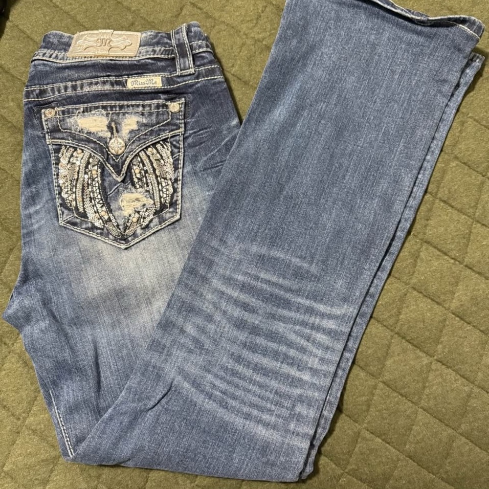 Miss Me Embellished Blue Boot Cut Jeans